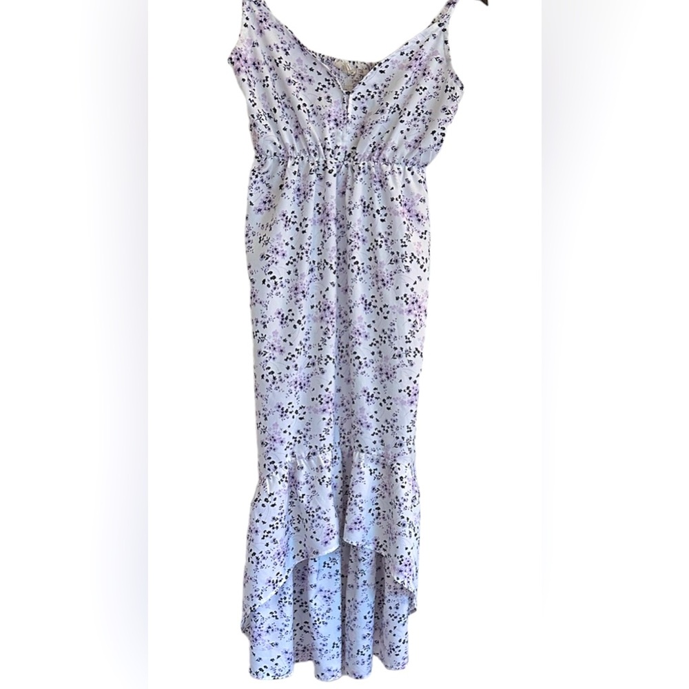 Hint of Blush floral hi lo summer dress women M